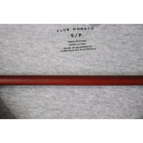 Club Monaco Women's Small Gray Crest Tee Faded Logo Cotton Short Sleeve T-Shirt - Picture 3 of 5